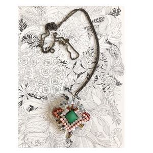 Anthropologie Chain Necklace w/  Crystal Pendant